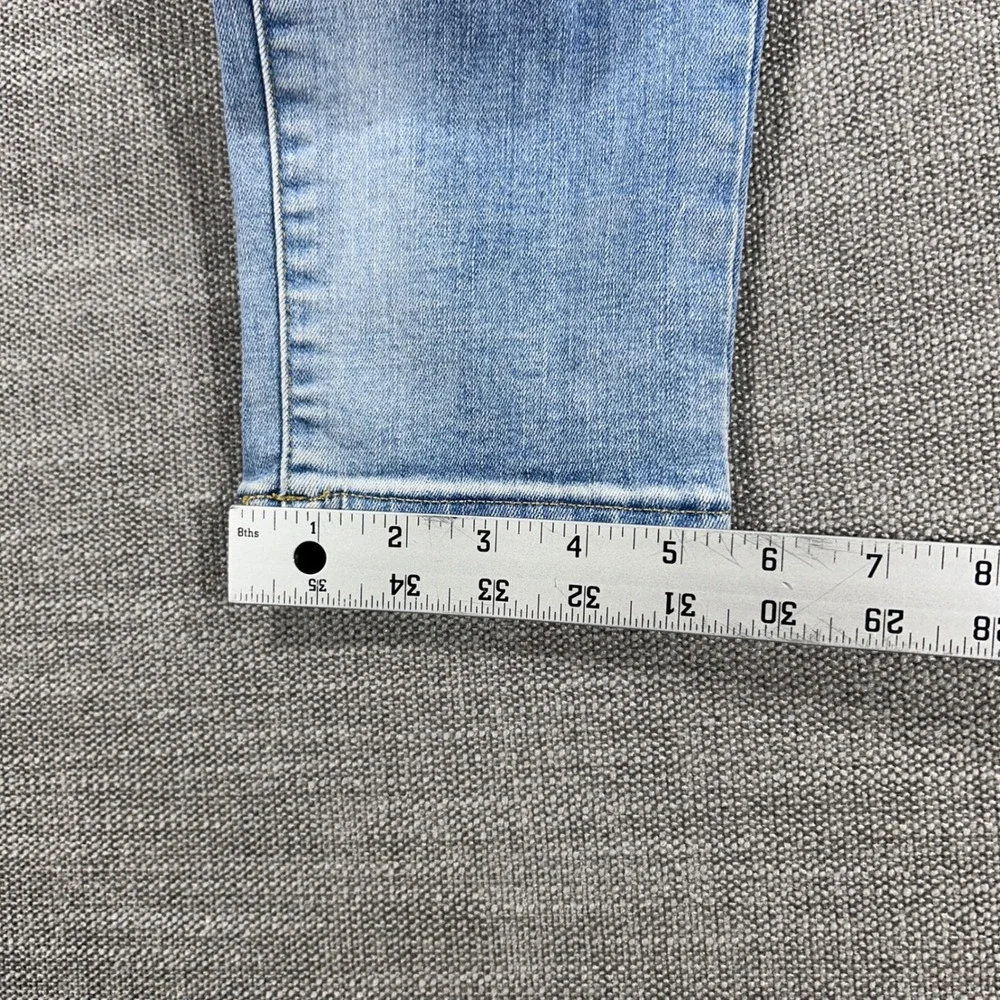 PacSun Stacked Skinny Jeans Mens 33x32 Light Blue Good Distressed Paint Splatter